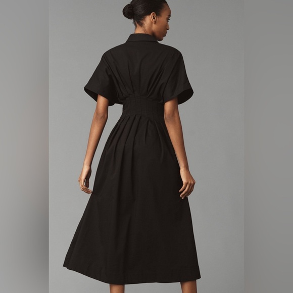 The Tobie Button-Front Pleated Shirt Dress: Embellished Edition - Picture 2 of 8